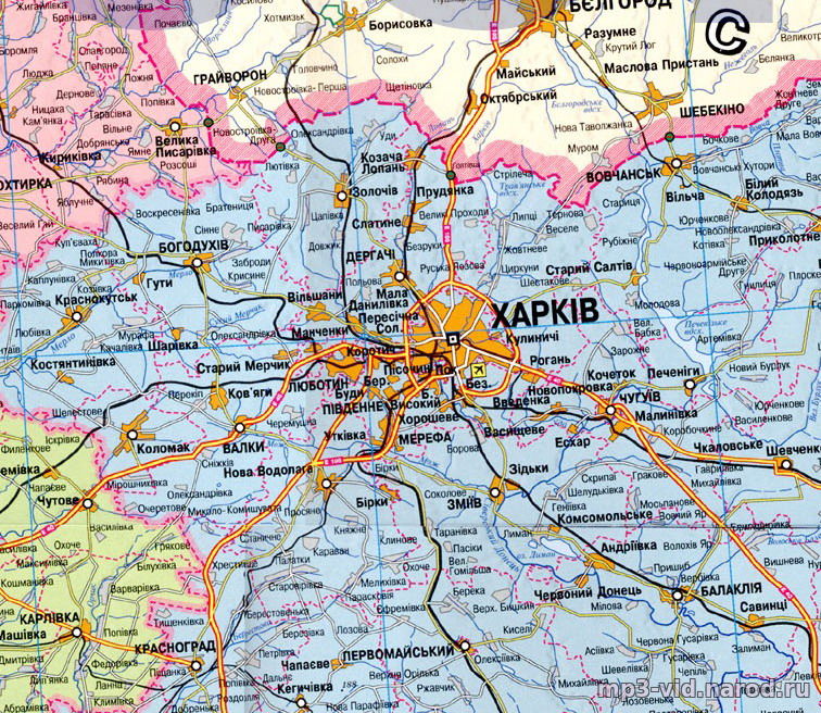 увеличенная карта Украины часть
