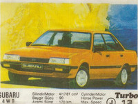 Subaru 4WD yellow желтый субару 13 номер чертова дюжина дьявол