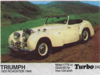 Triumph 1800 Roadster 1948 car white