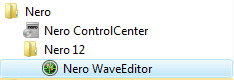 Где найти иконку запуска Nero Wave Editor